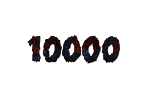 10000 suscriptores celebracion saludo número con quemado madera diseño png