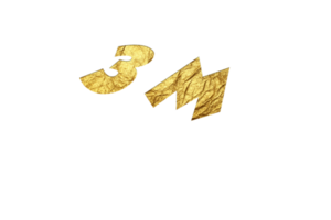 3 million subscribers celebration greeting Number with golden paper design png