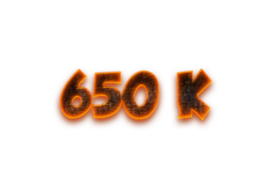 650 k subscribers celebration greeting Number with coal design png