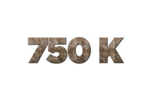 750 k suscriptores celebracion saludo número con antiguo nuez madera diseño png