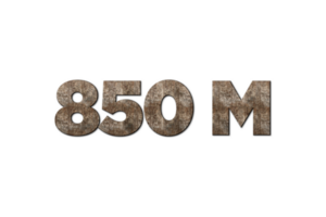 850 millón suscriptores celebracion saludo número con antiguo nuez madera diseño png
