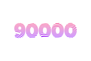 90000 subscribers celebration greeting Number with waves design png