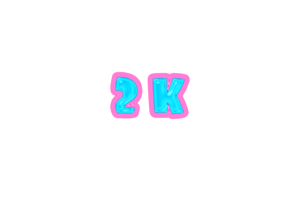 2 k subscribers celebration greeting Number with jelly design png