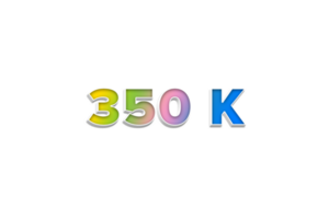 350 k subscribers celebration greeting Number with 3d extrude design png