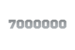 7000000 subscribers celebration greeting Number with metal engriving design png