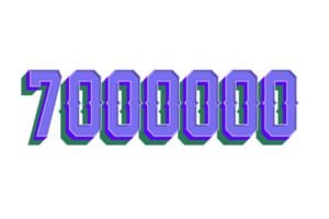 7000000 subscribers celebration greeting Number with vintage design png