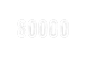 80000 suscriptores celebracion saludo número con tiza diseño png