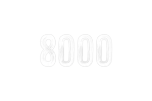 8000 suscriptores celebracion saludo número con tiza diseño png