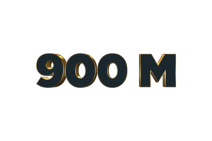 900 millón suscriptores celebracion saludo número con lujo diseño png