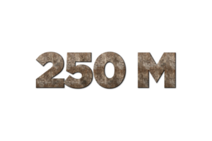 250 millón suscriptores celebracion saludo número con antiguo nuez madera diseño png
