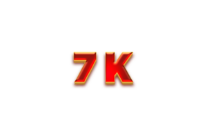 7 K iscritti celebrazione saluto numero con fruttato design png