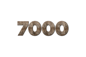 70000 suscriptores celebracion saludo número con antiguo nuez madera diseño png