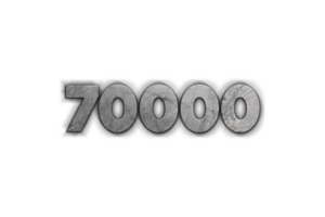 70000 suscriptores celebracion saludo número con hormigón diseño png