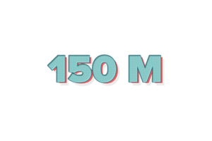 150 million subscribers celebration greeting Number with unique design png