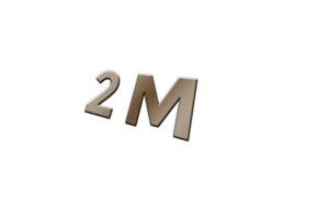 2 million subscribers celebration greeting Number with metal design png