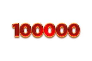 100000 suscriptores celebracion saludo número con sabroso diseño png