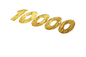 10000 abonnees viering groet aantal met gouden papier ontwerp png