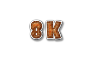 8 k subscribers celebration greeting Number with burger design png