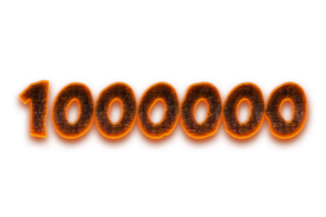 1000000 suscriptores celebracion saludo número con carbón diseño png