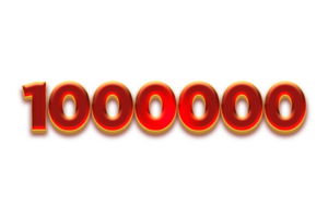 1000000 subscribers celebration greeting Number with fruity design png