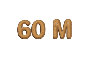 60 million les abonnés fête salutation nombre avec boue conception png