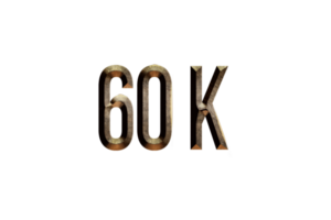 60 k subscribers celebration greeting Number with historical design png