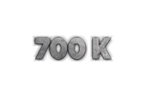 700 k suscriptores celebracion saludo número con hormigón diseño png