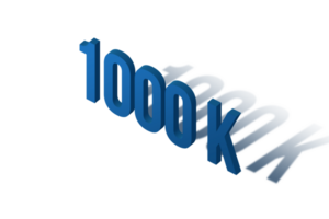 1000 k subscribers celebration greeting Number with isomatric design png