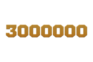 3000000 suscriptores celebracion saludo número con bordado diseño png