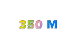 350 millón suscriptores celebracion saludo número con 3d extrudir diseño png