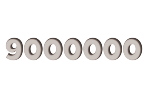 9000000 subscribers celebration greeting Number with marble engraved design png