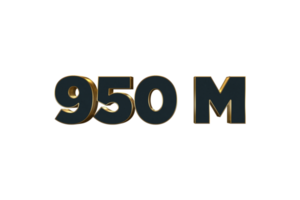 950 millón suscriptores celebracion saludo número con lujo diseño png