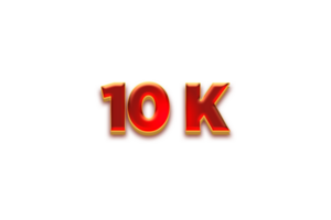 10 k subscribers celebration greeting Number with fruity design png