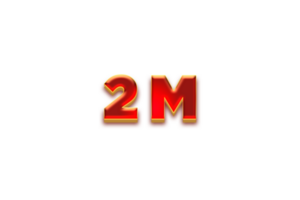 2 million subscribers celebration greeting Number with fruity design png