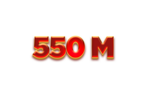 550 millón suscriptores celebracion saludo número con sabroso diseño png