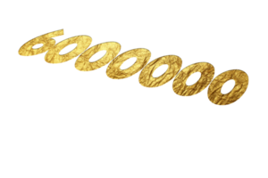 6000000 suscriptores celebracion saludo número con dorado papel diseño png