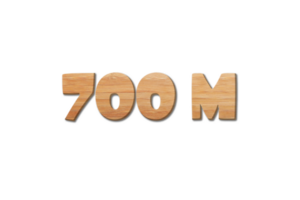 700 million subscribers celebration greeting Number with wood design png