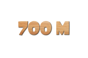 700 millón suscriptores celebracion saludo número con madera diseño png