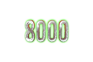 8000 subscribers celebration greeting Number with horror design png