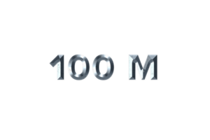 100 million subscribers celebration greeting Number with grey metal design png