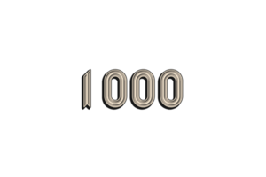 1000 suscriptores celebracion saludo número con Clásico diseño png