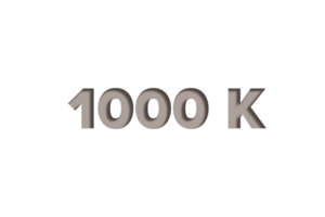 1000 k suscriptores celebracion saludo número con de madera grabado diseño png