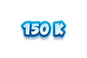 150 K iscritti celebrazione saluto numero con modren blu design png