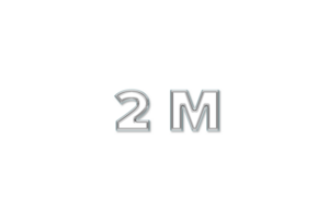 2 million subscribers celebration greeting Number with glass design png