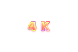 4 k subscribers celebration greeting Number with candy color design png