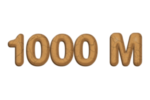 1000 million subscribers celebration greeting Number with mud design png