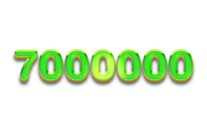 7000000 subscribers celebration greeting Number with candy design png