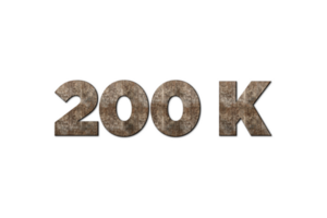 200 miljon prenumeranter firande hälsning siffra med gammal valnöt trä design png