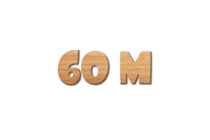 60 million subscribers celebration greeting Number with wood design png