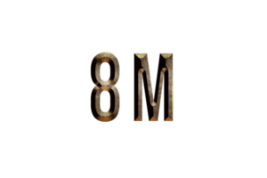 8 million subscribers celebration greeting Number with historical design png